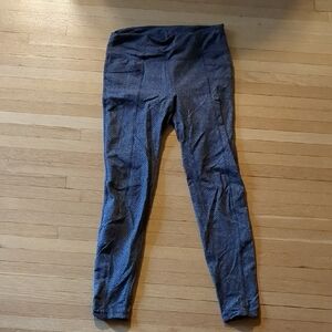 Athleta Black and Gray Textured Leggings